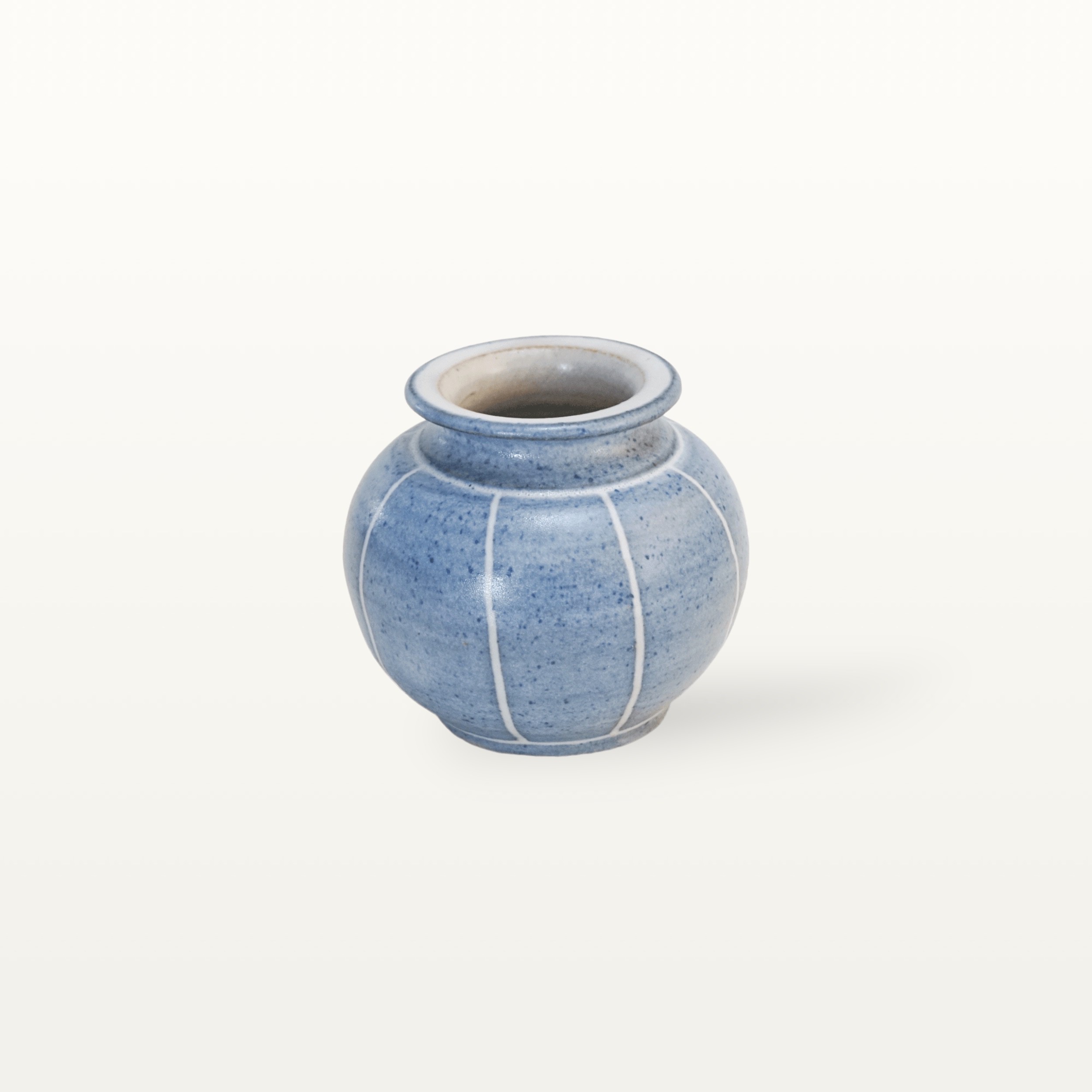 Kugelvase "Feinstrich Blau" - Weiter Hals