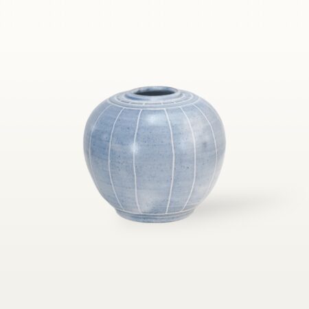 Kugelvase "Feinstrich Blau" - Streifen