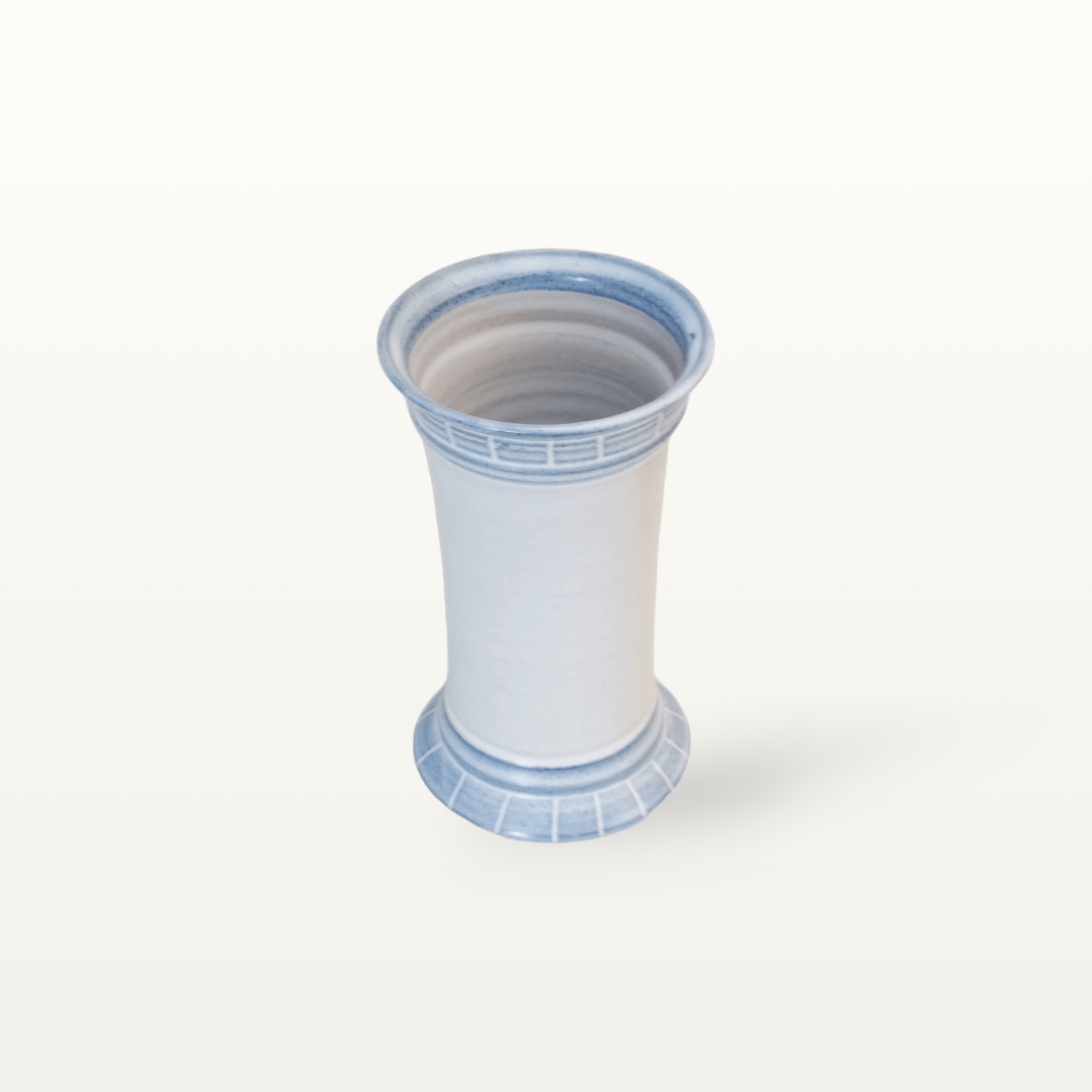 Große Vase "Feinstrich Blau" - mit Ritzborte 2 Große Vase "Feinstrich Blau" - mit Ritzborte – Bild 2