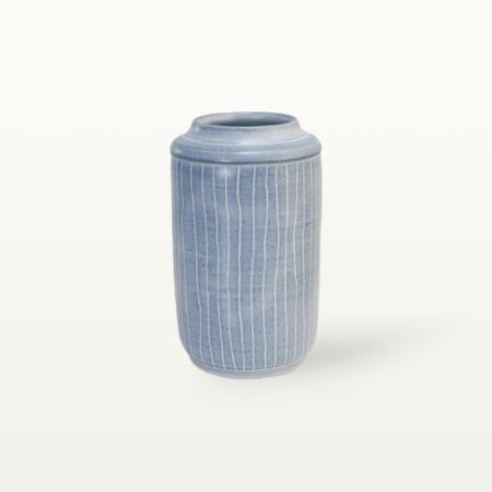 Große Vase "Feinstrich Blau" - beidseitig eingezogen