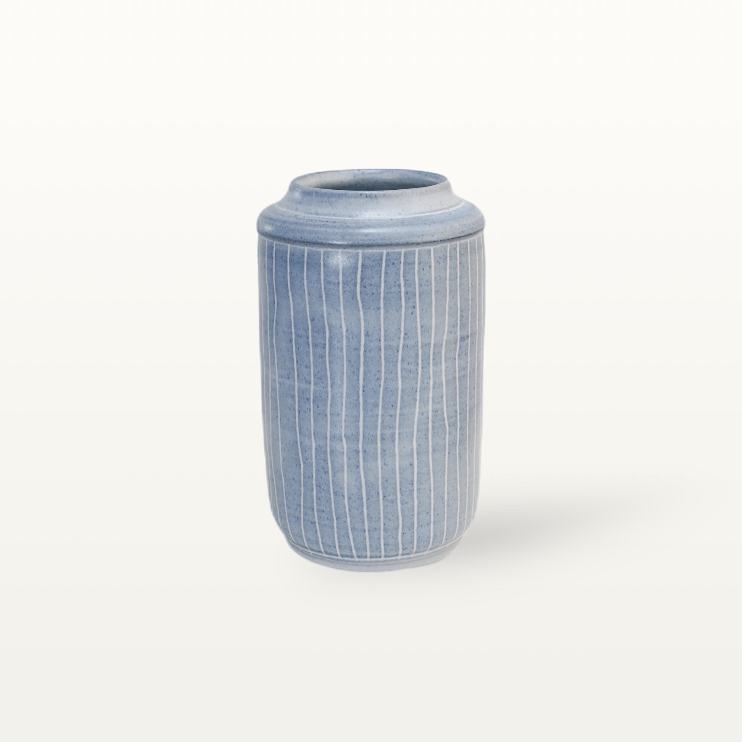 Große Vase "Feinstrich Blau" - beidseitig eingezogen 11