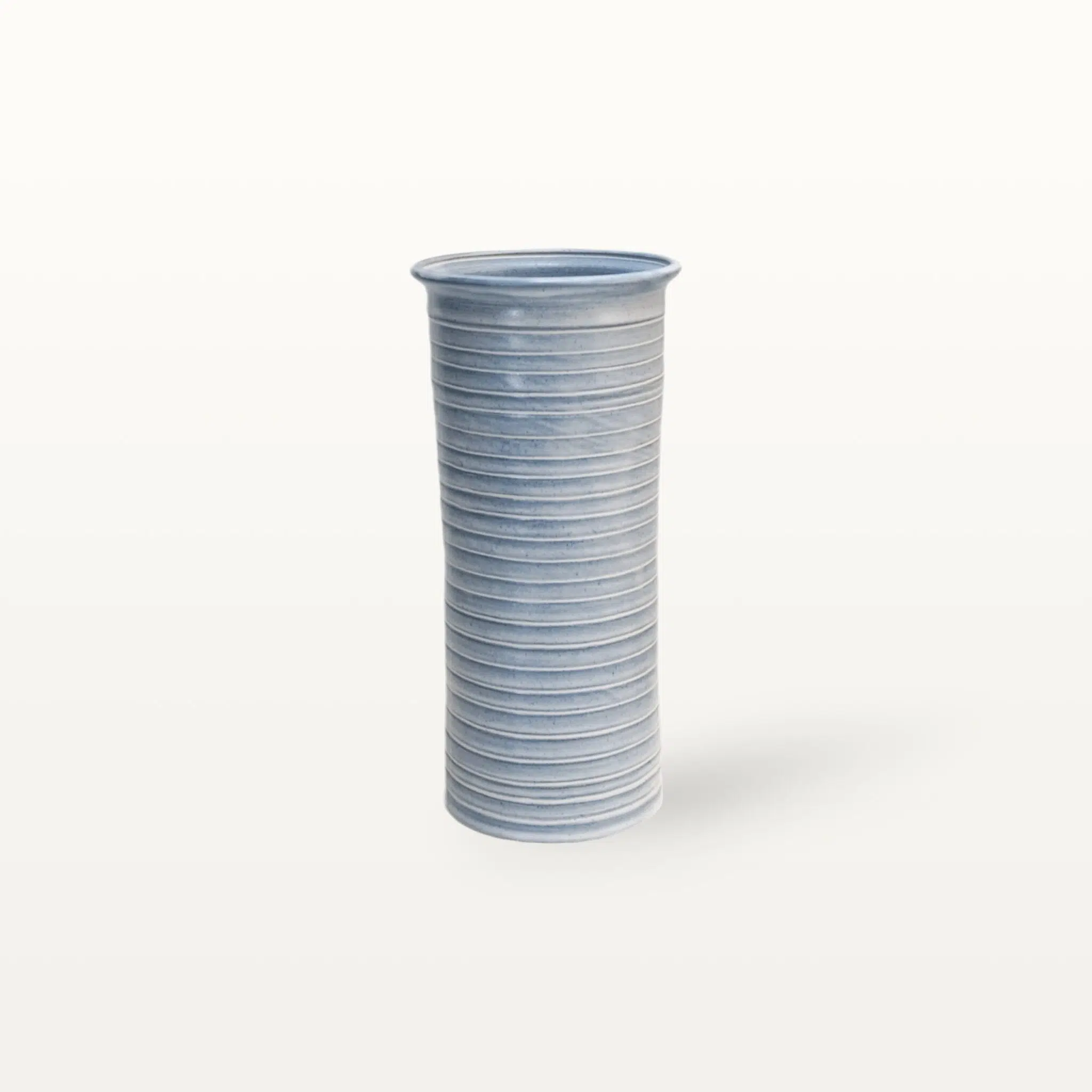 Sehr große Vase "Feinstrich Blau" - gerade geringelt