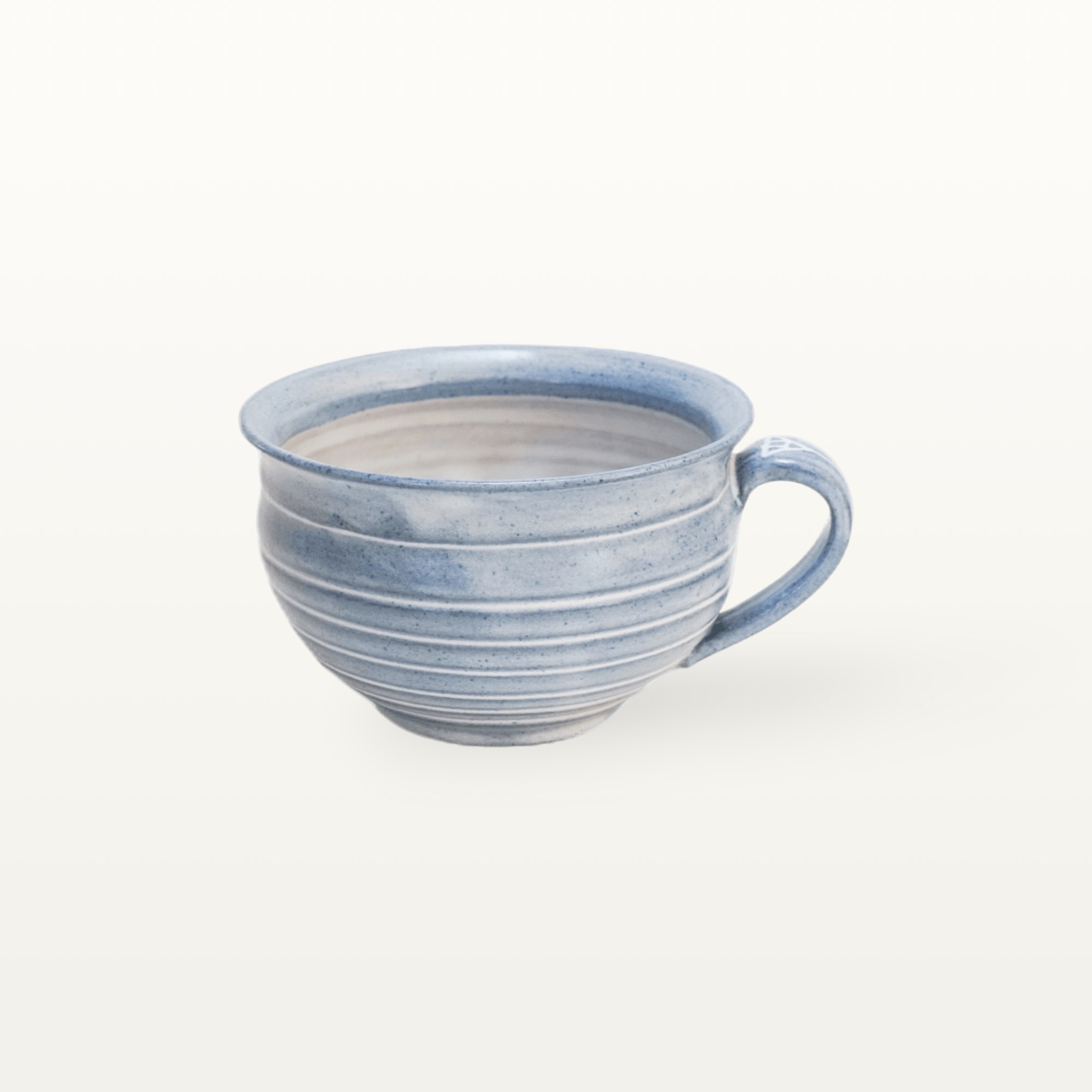 Bauchige Tasse "Feinstrich Blau" - geringelt 11