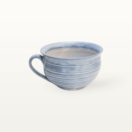 Bauchige Tasse "Feinstrich Blau" - geringelt – Bild 3