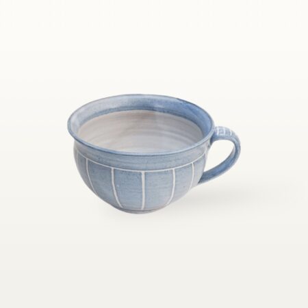 Bauchige Tasse "Feinstrich Blau" - Streifen
