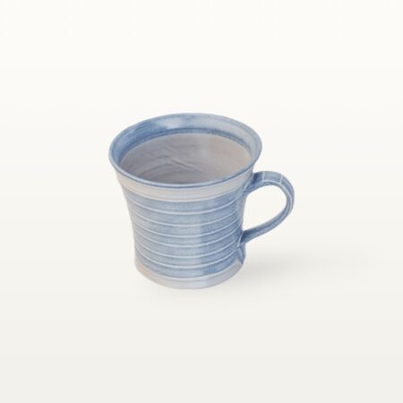 Konische Tasse "Feinstrich Blau" - geringelt