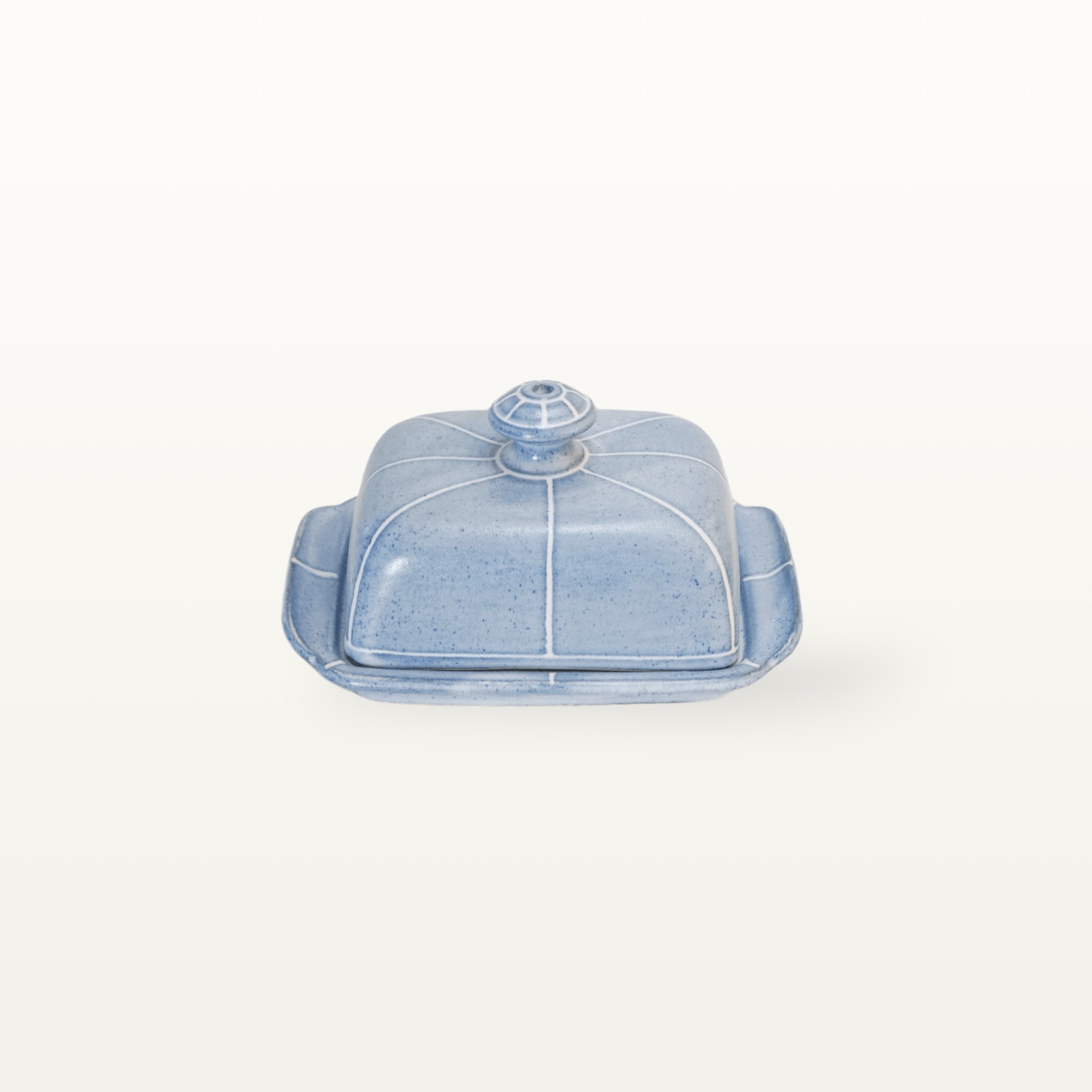 Butterdose mit Knauf "Feinstrich Blau"