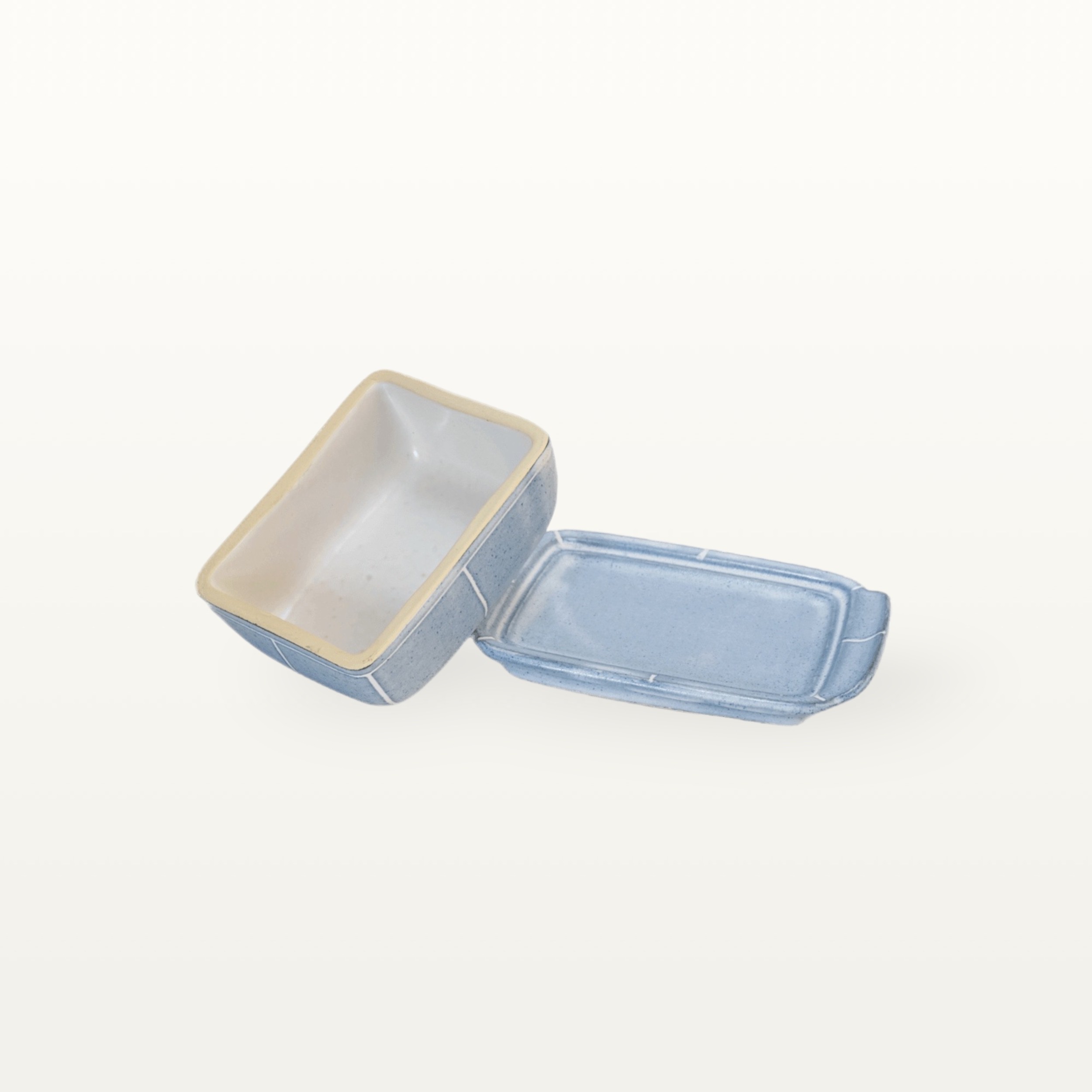 Butterdose mit Knauf "Feinstrich Blau" 2 Butterdose mit Knauf "Feinstrich Blau" – Bild 2