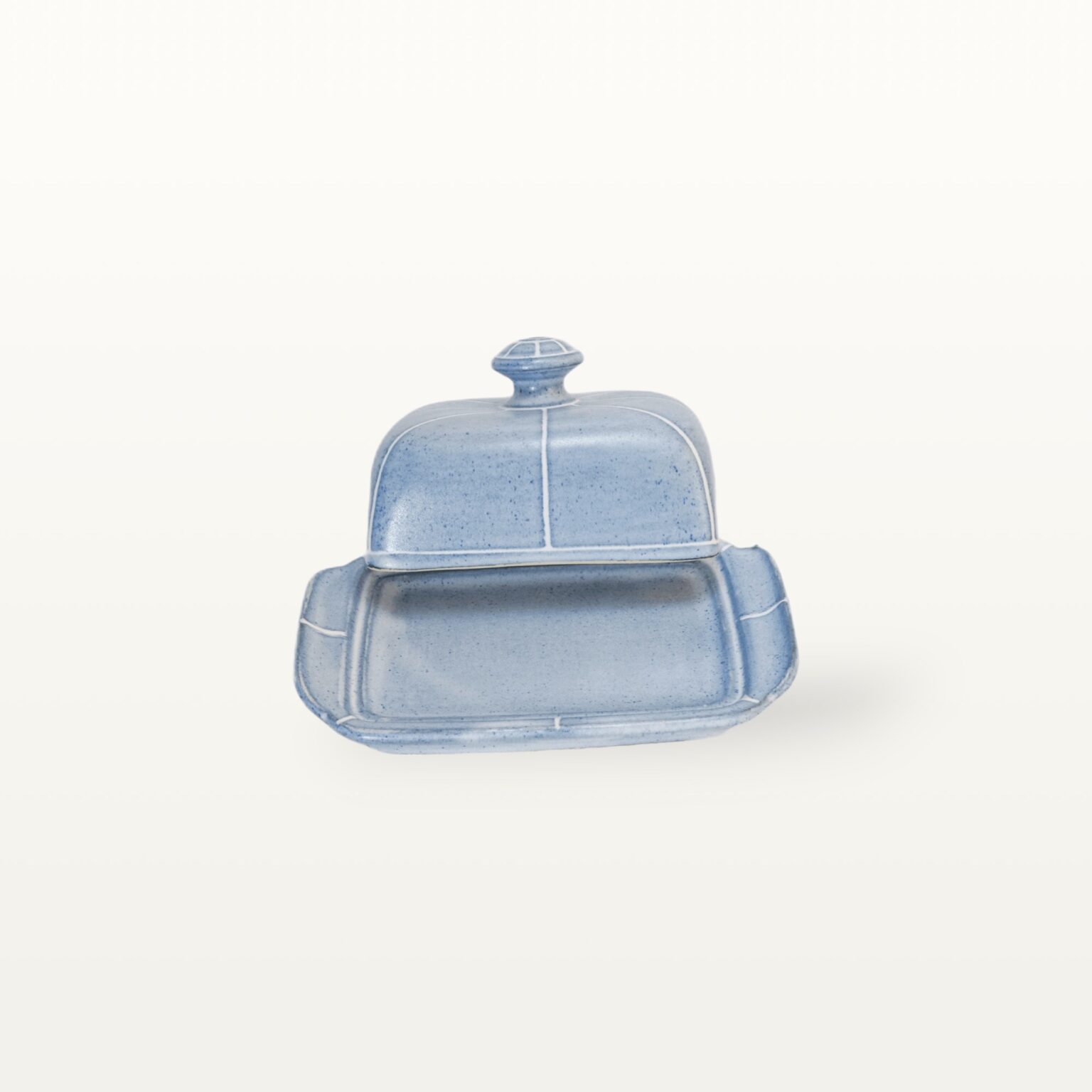 Butterdose mit Knauf "Feinstrich Blau" 3 Butterdose mit Knauf "Feinstrich Blau" – Bild 3